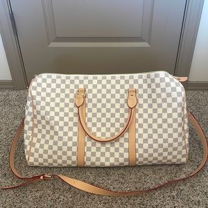 Checkered duffel bag